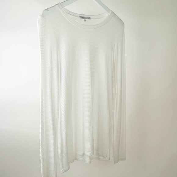Red Haute White Burnout-Stripe Top - Picture 2 of 5